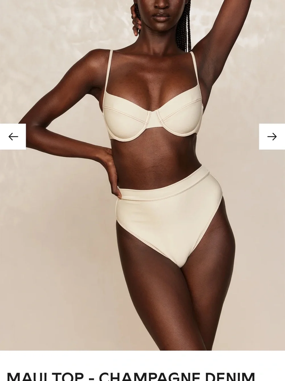 Monday Swimwear Maui Top in Champagne Denim